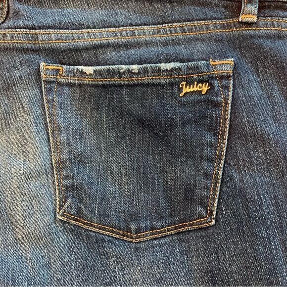 Juicy Couture Distressed Rhinestone Skinny Jeans Blue Size 29 - Picture 8 of 14